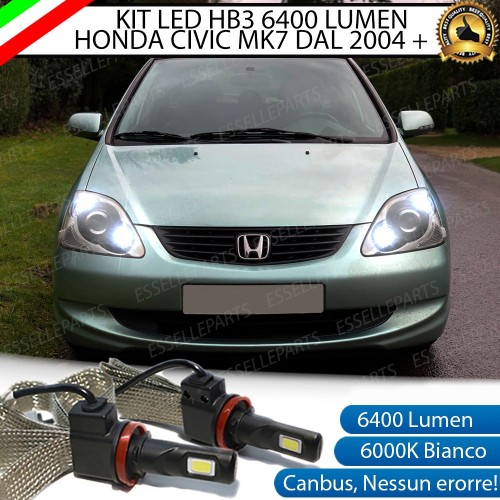Kit Full LED HB3 6400 Lumen 6000K bianco Abbaglianti HONDA CIVIC 7G DAL 2004 IN POI