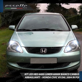 Kit Full LED HB3 6400 Lumen 6000K bianco Abbaglianti HONDA CIVIC 7G DAL 2004 IN POI