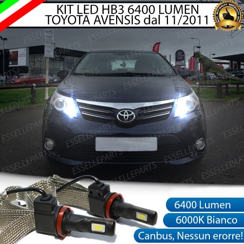 Kit Full LED HB3 6400 Lumen 6000K bianco Abbaglianti TOYOTA AVENSIS T27 RESTYLING