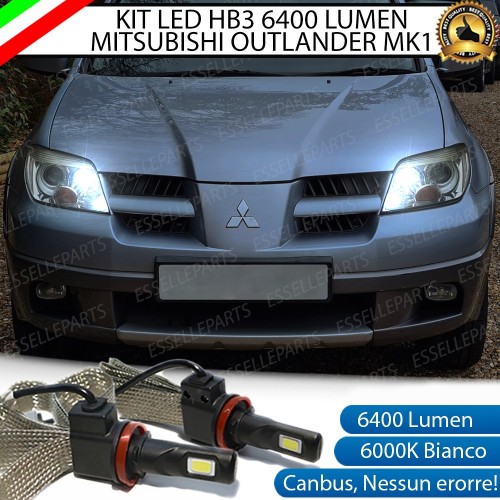 Kit Full LED HB3 6400 Lumen 6000K Abbaglianti MITSUBISHI OUTLANDER fari Lenticolari
