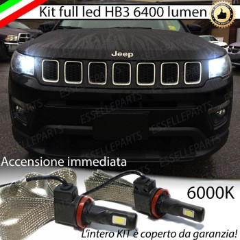Kit Full LED HB3 6400 LUMEN 6000K Abbaglianti JEEP COMPASS MK2 con fari a parabola