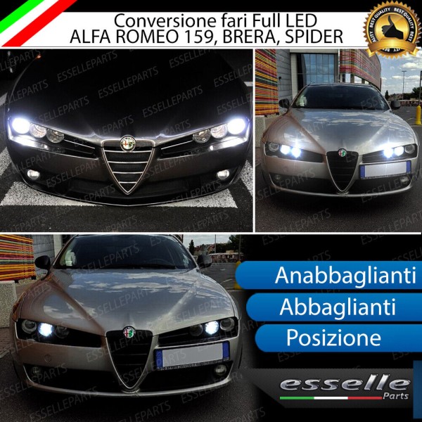 Conversione Fari Full LED luce bianco ghiaccio Canbus Alfa romeo 159