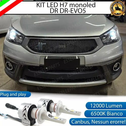 Kit Full LED H7 Monoled 12000 LUMEN Canbus bianco ghiaccio DR EVO5
