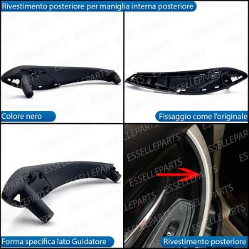 Maniglia Interna Posteriore Lato Guida Soft Touch Nero Bmw Serie 4 F36