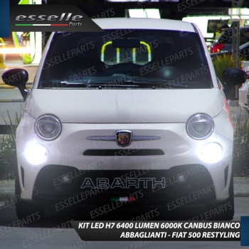 Conversione Fari Full LED 6000K bianco Fiat 500 Restyling Con Fari Lenticolari