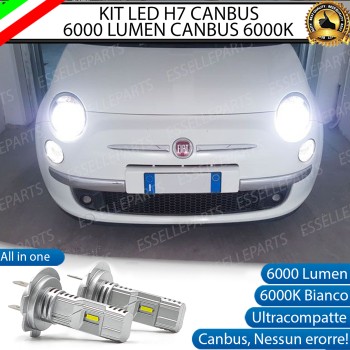 Kit Full LED Ultra Compatto H7 6000 Lumen 6000K Anabbaglianti Abarth 500 595 695 Pre-Restyling