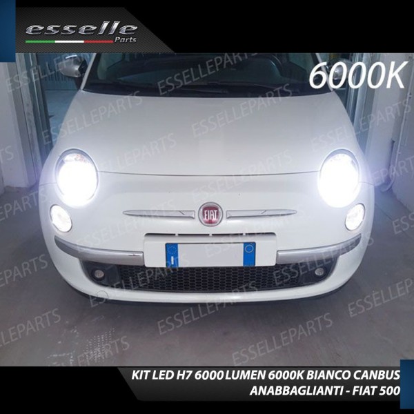 Kit Full LED Ultra Compatto H7 6000 Lumen 6000K Anabbaglianti Abarth 500 595 695 Pre-Restyling