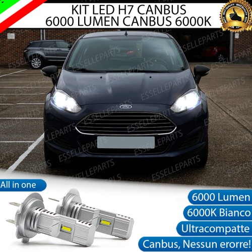 Kit Full LED Ultra Compatto H7 6000 Lumen 6000K FORD FIESTA MK6 Restyling fari a parabola