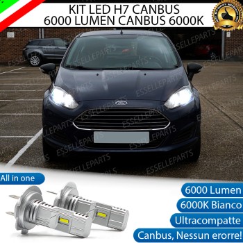 Kit Full LED Ultra Compatto H7 6000 Lumen 6000K FORD FIESTA MK6 Restyling fari a parabola