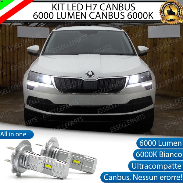 Kit Full LED Ultra Compatto H7 6000 Lumen 6000K Abbaglianti SKODA KAROQ
