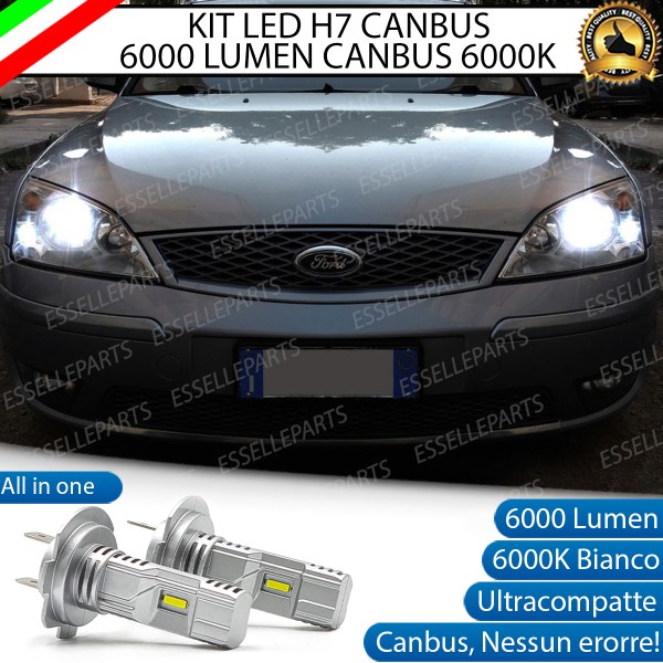 Kit Full LED Ultra Compatto H7 6000 Lumen 6000K Anabbaglianti FORD MONDEO II