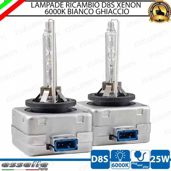 Coppia lampade ricambio D8S Xenon 6000K bianco Ghiaccio CITROEN DS3