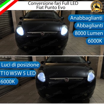 Conversione Fari Full LED 8000 LM 6000K per Fiat Punto Evo