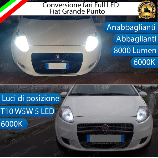Conversione Fari Full LED Fiat Grande Punto 6000K Bianco CANBUS