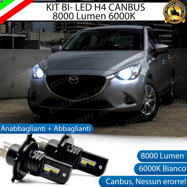 Kit Full LED H4 8000 Lumen 6000K Bianco MAZDA 2 MK3