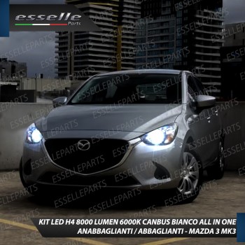 Kit Full LED H4 8000 Lumen 6000K Bianco MAZDA 2 MK3