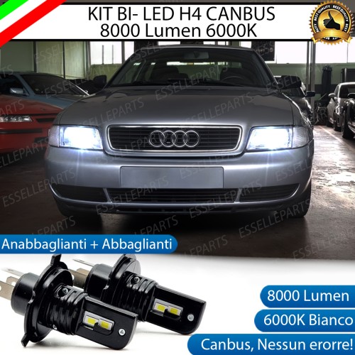 Kit Full LED H4 8000 Lumen 6000K Bianco AUDI A4 B5 con Fari a parabola singola
