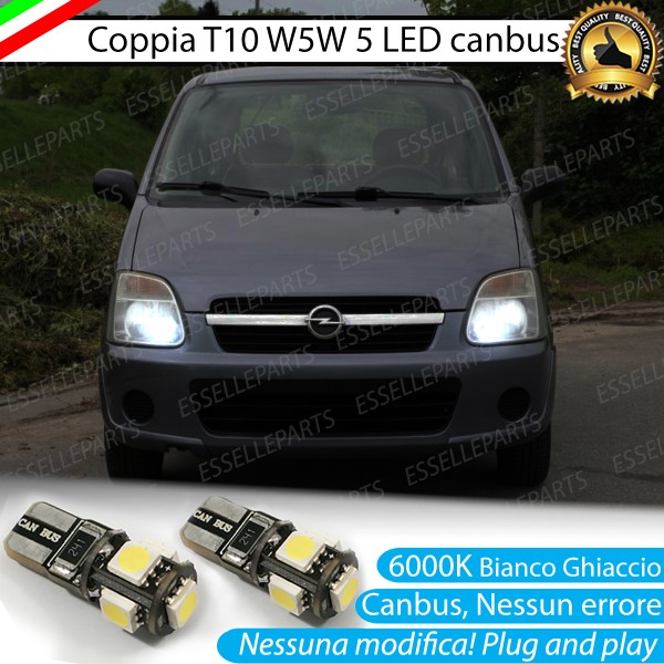 Luci posizione T10 W5W 5 LED Canbus Opel Agila A