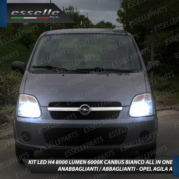 Conversione Fari Full LED 8000 Lumen 6000K Bianco Ghiaccio Opel Agila A