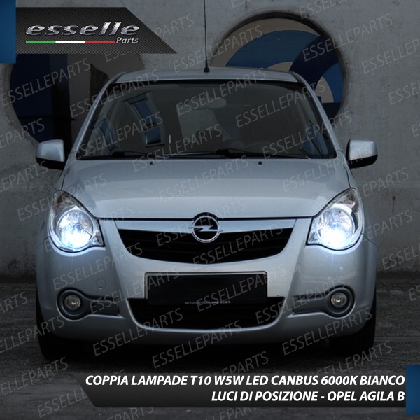 Coppia Lampade T10 W5W LED canbus con lente frontale per luci di posizione per Opel Agila B