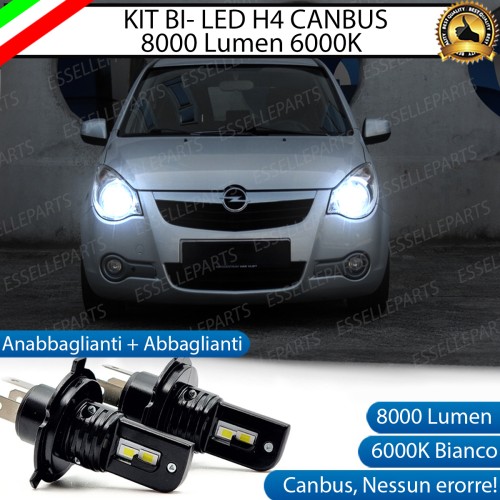 Kit Full LED H4 CANBUS CANBUS 8000 Lumen 6000K Bianco Per OPEL AGILA B