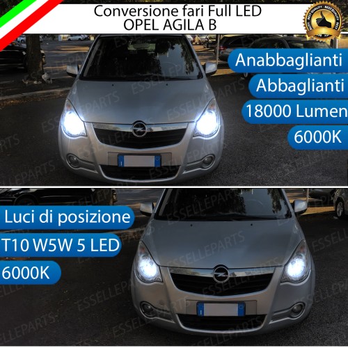 Conversione Fari Full LED Opel Agila B 6000K Canbus
