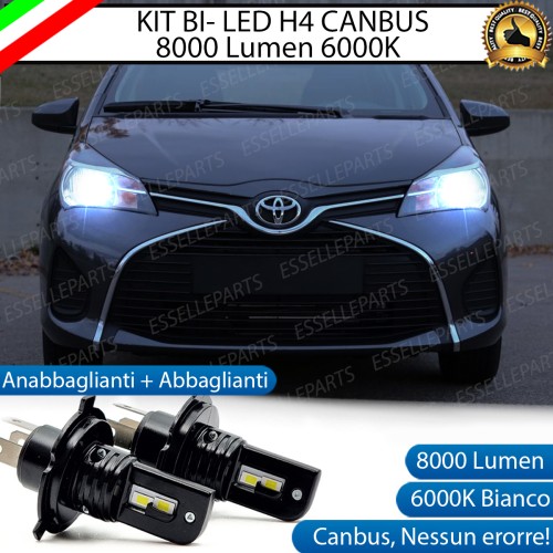 Kit Full LED H4 Per Toyota Yaris MK3 Restyling Dal 2014 8000 Lumen Luce Bianca