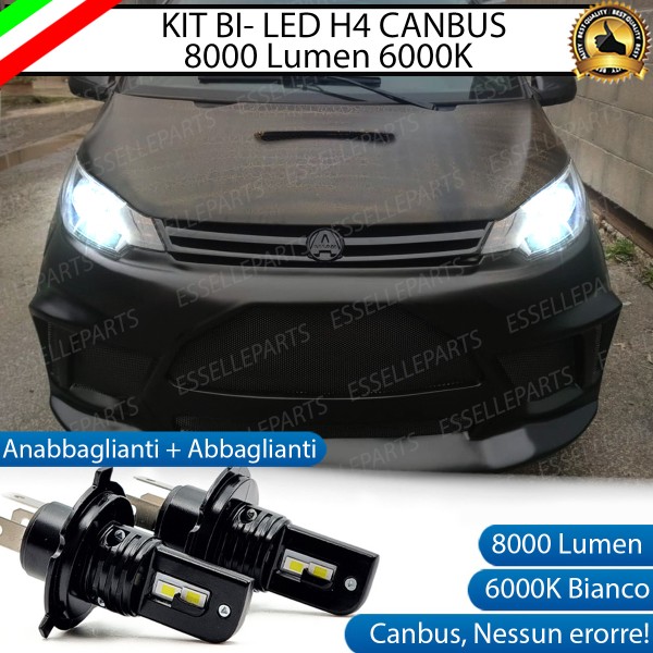 Kit Full LED H4 8000 Lumen 6000K Bianco per AIXAM VISION