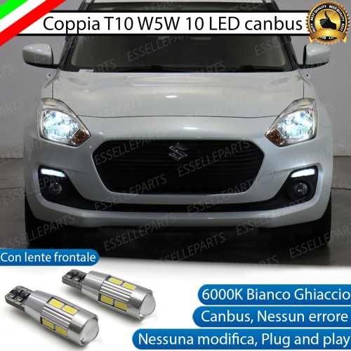 Coppia luci posizione T10 W5W 10 LED canbus 6000K per SUZUKI SWIFT MK6