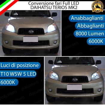 Conversione Fari Full LED 8000 Lumen 6000K DAIHATSU TERIOS MK2