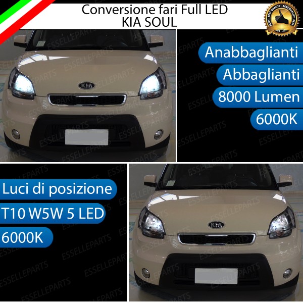Conversione Fari Full LED 8000 Lumen 6000K per KIA SOUL