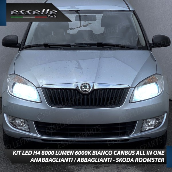 Kit Full LED H4 8000 Lumen 6000K Bianco per SKODA ROOMSTER