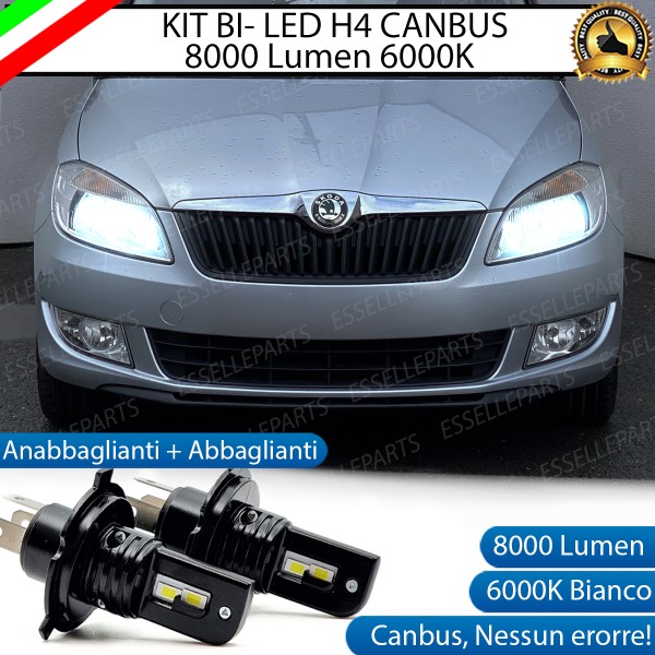 Kit Full LED H4 8000 Lumen 6000K Bianco per SKODA ROOMSTER