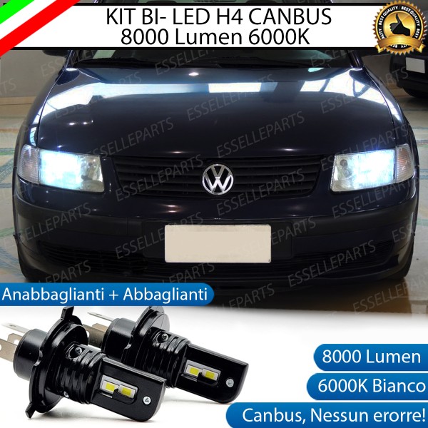 Kit Full LED H4 8000 Lumen 6000K Bianco per VW PASSAT B5 prima del 2001 con fendinebbia