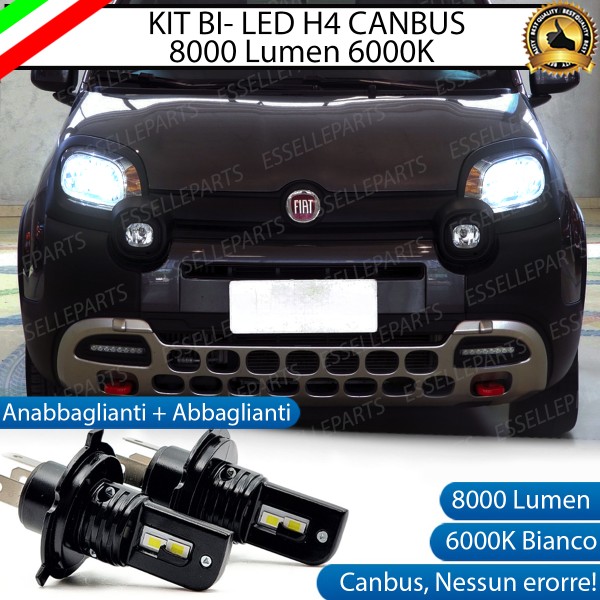 Kit Full LED H4 8000 Lumen 6000K Bianco per FIAT PANDA MK3 CROSS