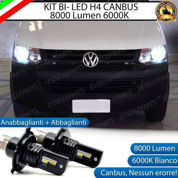 Kit Full LED H4 8000 Lumen 6000K Bianco per VW TRANSPORTER T5 RESTYLING
