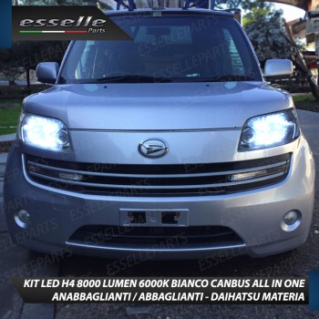 Kit Full LED H4 8000 Lumen 6000K Bianco per DAIHATSU MATERIA