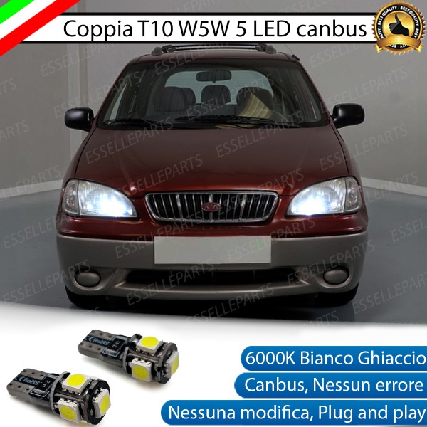 Luci posizione T10 W5W 5 LED Canbus KIA Carens Mk1