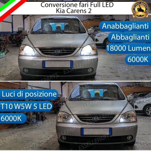 Conversione Fari Full LED Kia Carens 2 6000K Canbus