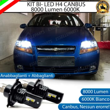 Kit Full LED H4 8000 Lumen 6000K Bianco per Chevrolet Kalos