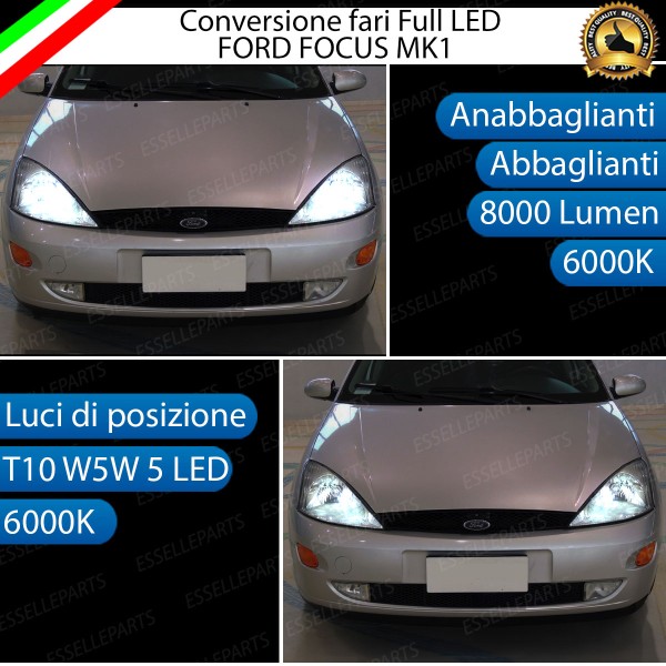 Conversione Fari Full LED 8000 Lumen 6000K FORD FOCUS MK1