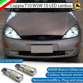 Coppia luci di posizione T10 W5W 10 LED canbus 6000K Ford Focus MK1 Fino al 09/2001