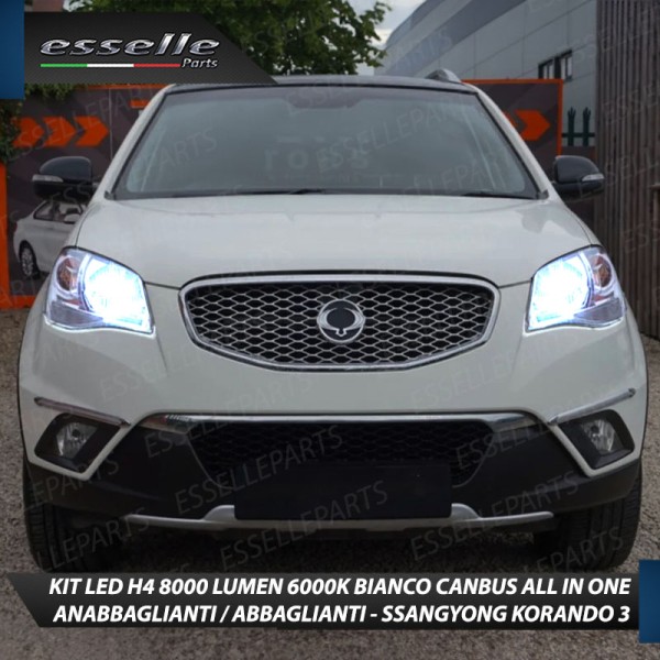 Kit Full LED H4 8000 Lumen 6000K Bianco per SSANGYONG KORANDO MK3
