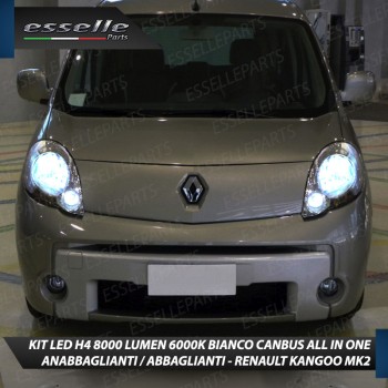 Kit Full LED H4 8000 Lumen 6000K Bianco per RENAULT KANGOO MK2