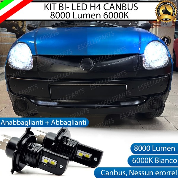 Kit Full LED H4 8000 Lumen 6000K Bianco per AIXAM A721 INNOVATION