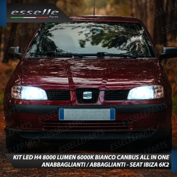 Kit Full LED H4 8000 Lumen 6000K Bianco per SEAT IBIZA 6K2