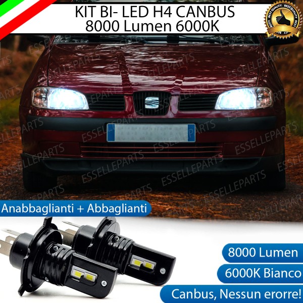 Kit Full LED H4 8000 Lumen 6000K Bianco per SEAT IBIZA 6K2