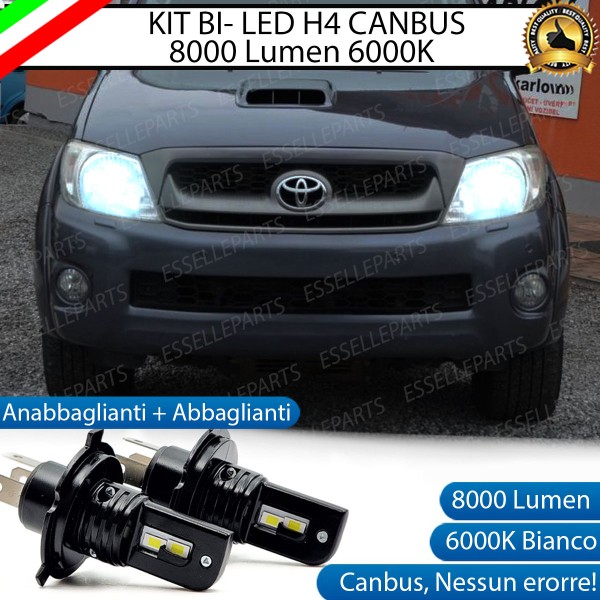 Kit Full LED H4 Per Toyota Hilux MK7 Fino al 2011 8000 Lumen Luce Bianca