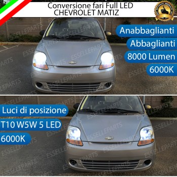 Conversione Fari Full LED 8000 Lumen 6000K Bianco Chevrolet Matiz