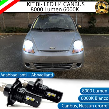 Kit Full LED H4 8000 Lumen 6000K Bianco Ghiaccio Per CHEVROLET MATIZ